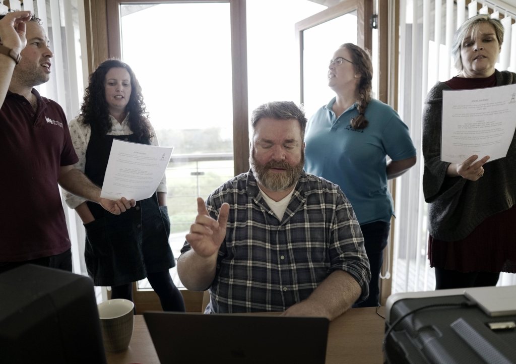 Richard Trethewey, Little Harbour’s Music Therapist wrote Harbour Walls and led the choir through the recording