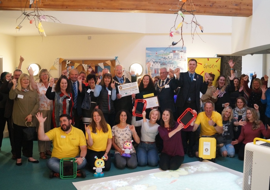 Little Harbour care staff and Lifelites team celebrate the donation of new equipment