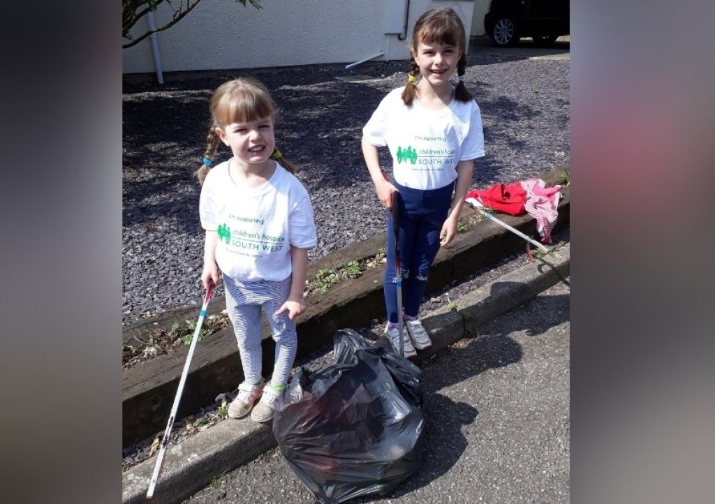Lizzie and Hannah did a sponsored litter pick for CHSW in their village