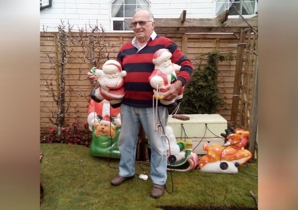 Mike Langman is busy putting up his Christmas lights in time for the big switch on