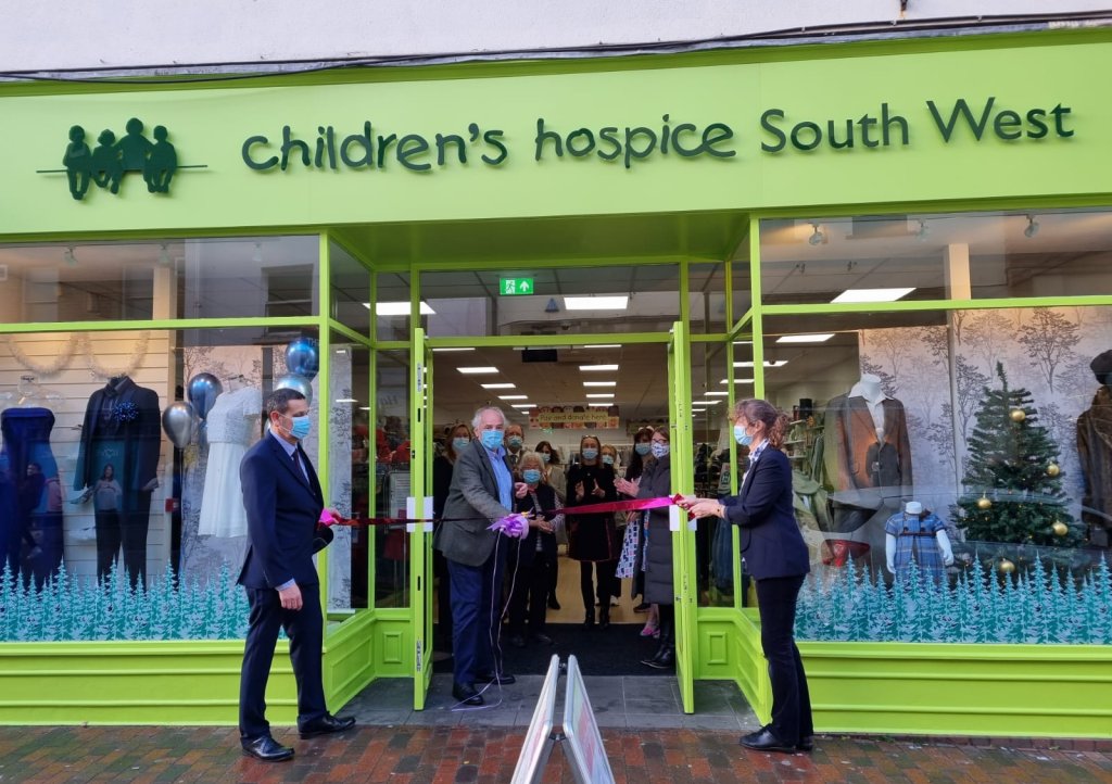 Eddie Farwell officially opens the charity’s new Barnstaple shop