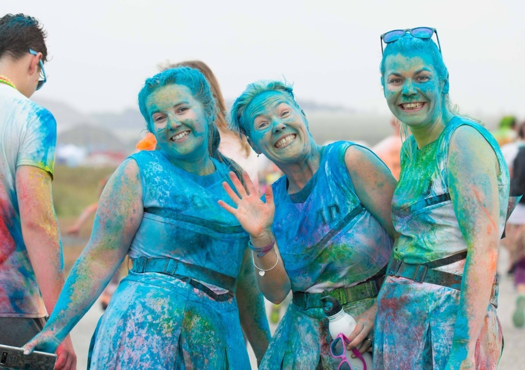 Rainbow Run Newquay blue ladies