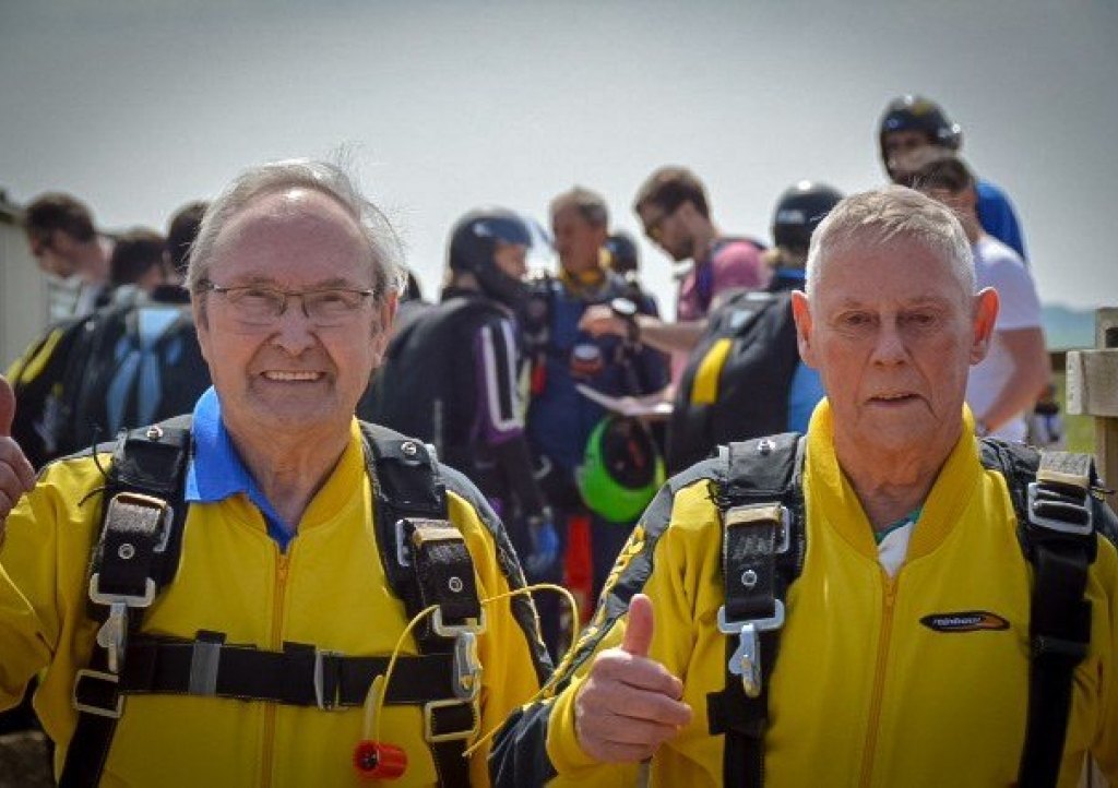 Ray Hales and his friend Arthur Bennett both took part in a skydive to raise funds for CHSW