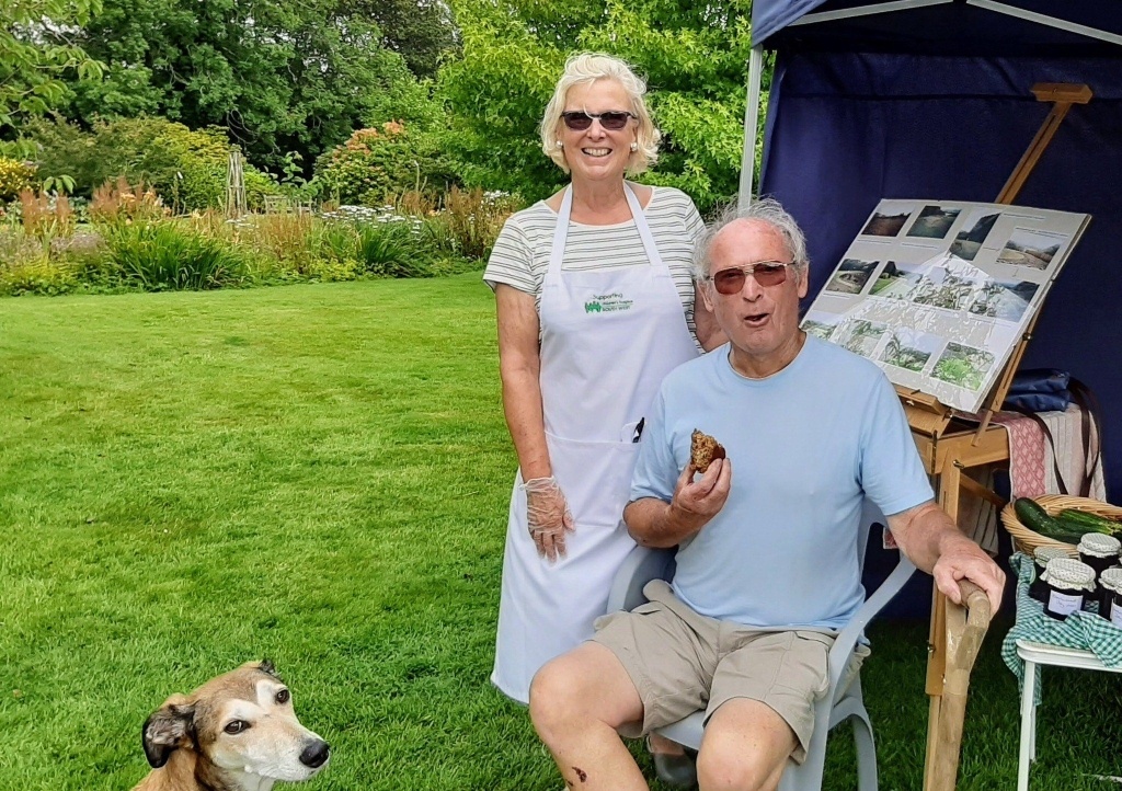 Roger and Melanie Baldry in their garden in Mary Tavy