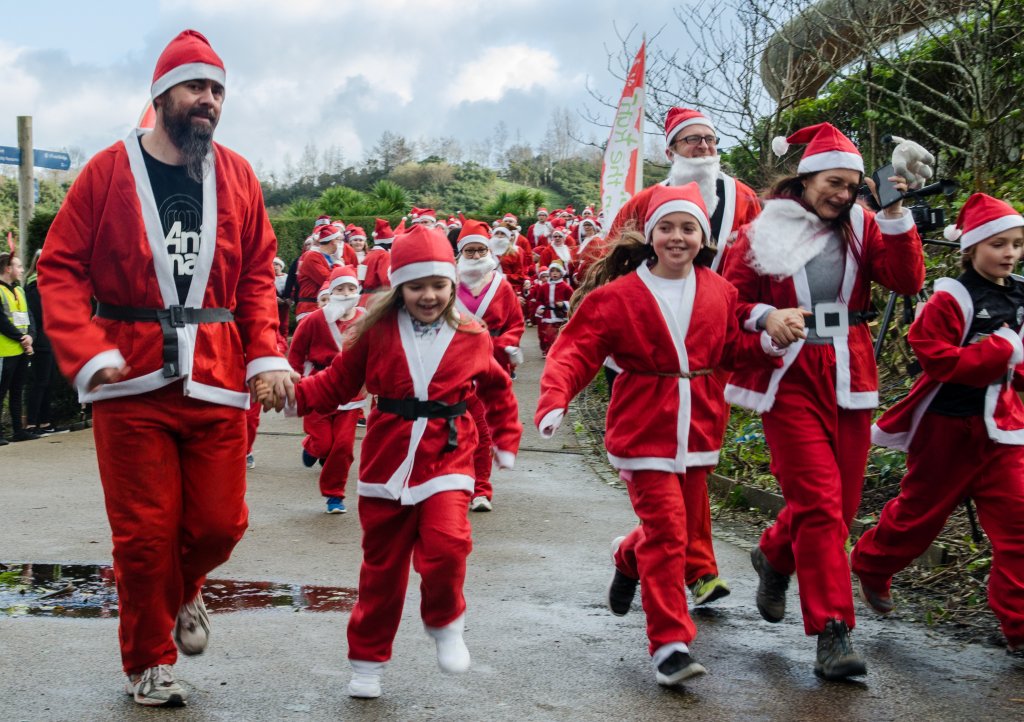 Santas sprinting around Eden at last year's event