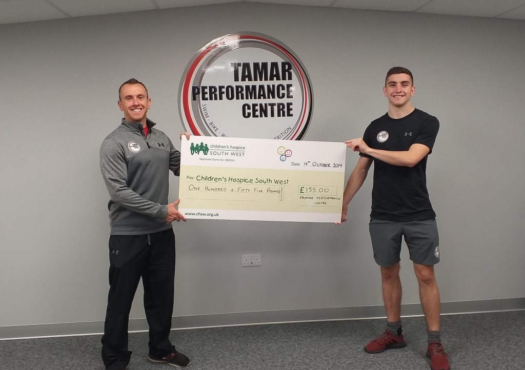 Matt and Charlie from Tamar Performance Centre with their donation