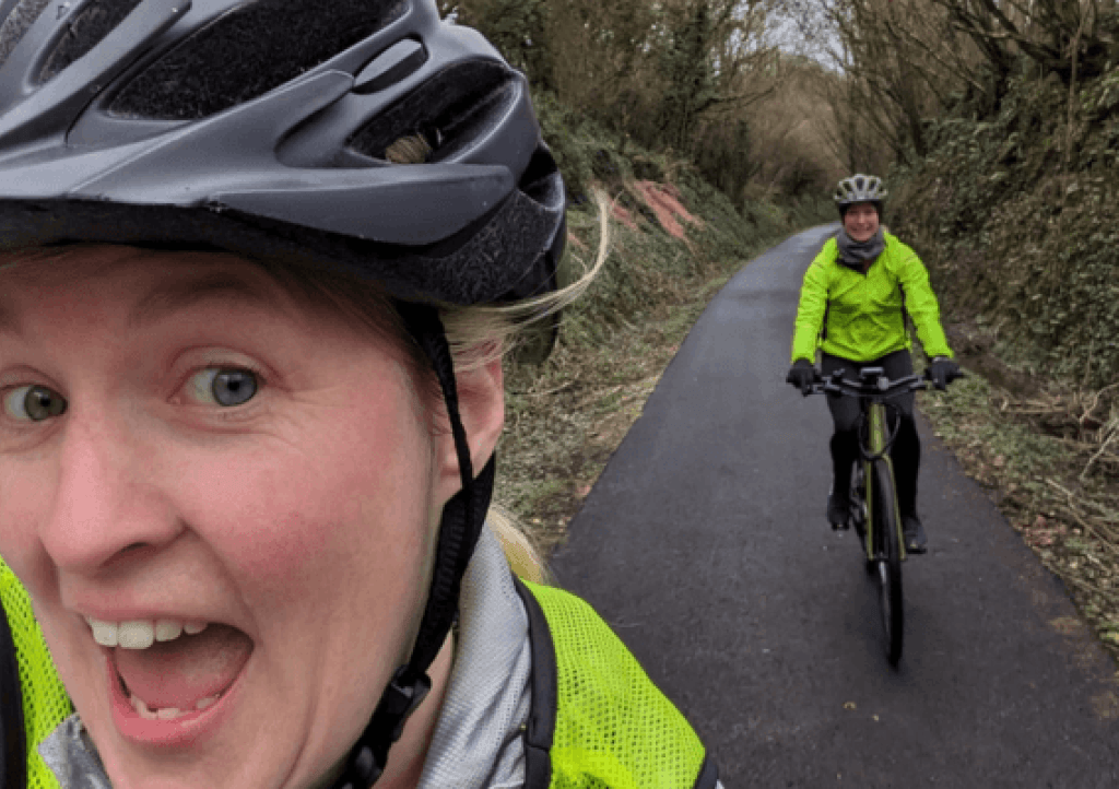 Imogen's Pedalling Party training for R4PL