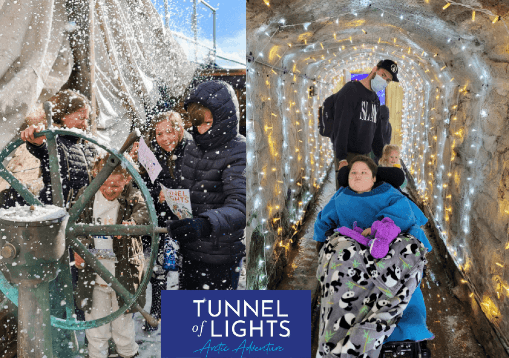 Children enjoying Tunnel of lights