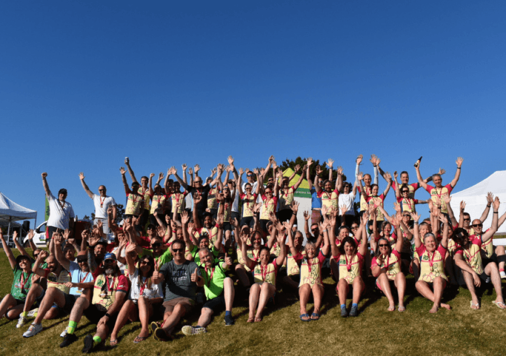 Some of the riders celebrating at the end of Ride for Precious Lives 2022