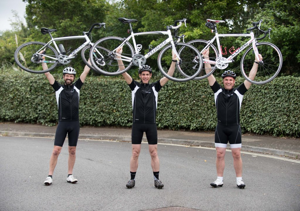 Cavanna Homes’ Michael Newman, Ed Brown and Ben Rowntree are taking part in the Ride for Precious Lives 2019 cycle challenge in aid Children’s Hospice South West 