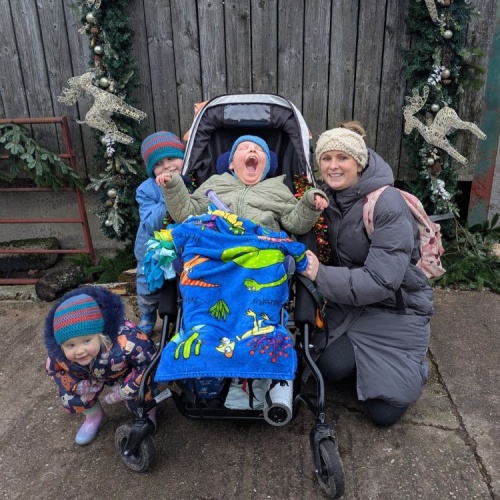 Ethan and siblings at Christmas