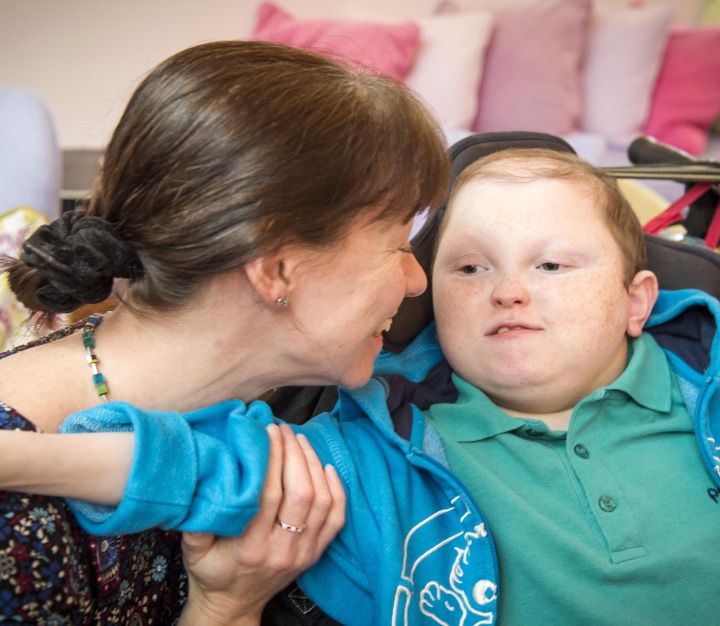 Boy with smiling mum