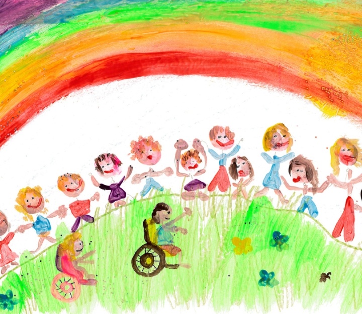 Rainbow messy play picture