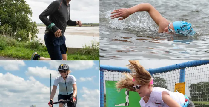 four images of people doing physical challenges
