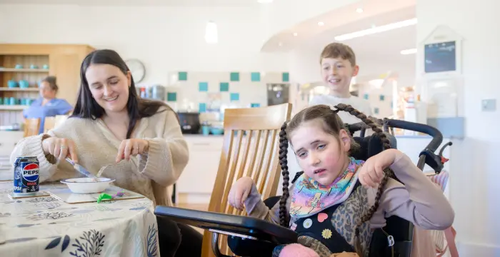 family eating at Little Harbour hospice