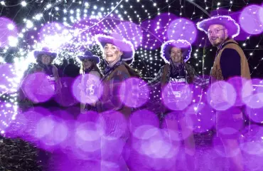 Participants of Moonlight Memory Walk Cornwall 2025 in the Heligan lights