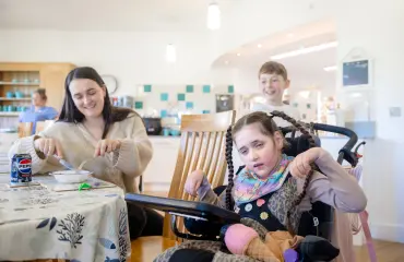 family eating at Little Harbour hospice