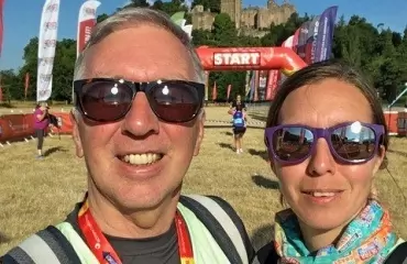 Charity runner taking a selfie